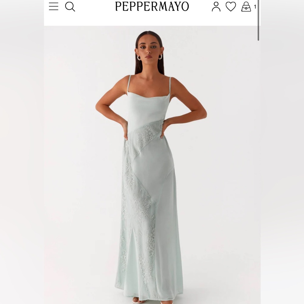 Peppermayo Seafoam Green Lace Dress